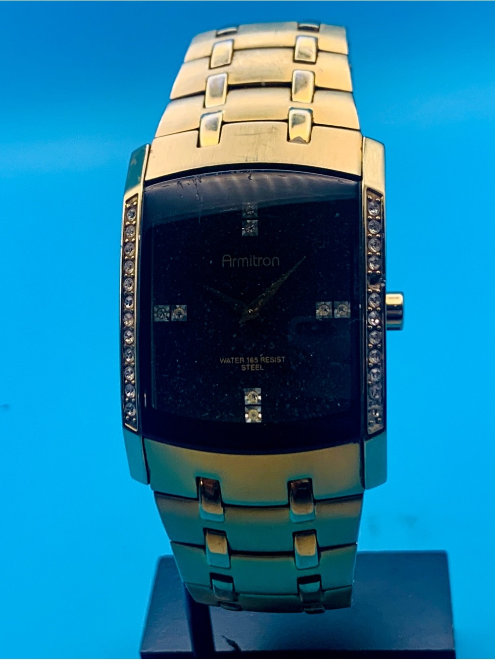 ARMITRON 20/4541GP Men’s Dress Wristwatch All St Steel Japan Movt Works New Batt